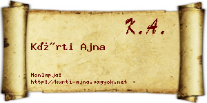 Kürti Ajna névjegykártya
